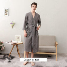 Load image into Gallery viewer, Women Men Bath Robe Waffle Shower Robe Male Female - foxberryparkproducts