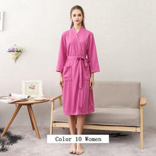 Load image into Gallery viewer, Women Men Bath Robe Waffle Shower Robe Male Female - foxberryparkproducts