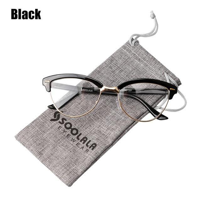 SOOLALA Semi-rimless Cat Eye Reading Glasses Women Magnifying Eyeglasses Presbyopia Sunglasses Reading Glasses 0.5 1.5 to 5.0 - foxberryparkproducts