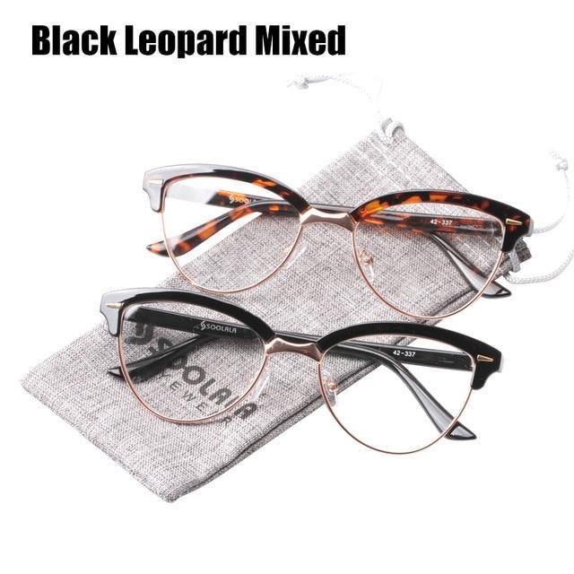 SOOLALA Semi-rimless Cat Eye Reading Glasses Women Magnifying Eyeglasses Presbyopia Sunglasses Reading Glasses 0.5 1.5 to 5.0 - foxberryparkproducts