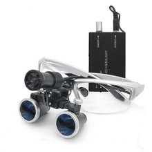 Load image into Gallery viewer, Dental Loupe Magnifier LED Binocular Magnifier Surgery Surgical Medical Operation Dental Glasses with Spotlight Head Light 3.5X - foxberryparkproducts