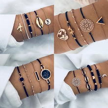 Load image into Gallery viewer, Bracelet Set  New Bohemian Black Rope Chain     ID A114 - 1110 - foxberryparkproducts