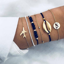 Load image into Gallery viewer, Bracelet Set  New Bohemian Black Rope Chain     ID A114 - 1110 - foxberryparkproducts