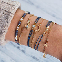 Load image into Gallery viewer, Bracelet Set  New Bohemian Black Rope Chain     ID A114 - 1110 - foxberryparkproducts