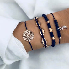 Load image into Gallery viewer, Bracelet Set  New Bohemian Black Rope Chain     ID A114 - 1110 - foxberryparkproducts