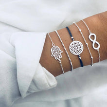 Load image into Gallery viewer, Bracelet Set  New Bohemian Black Rope Chain     ID A114 - 1110 - foxberryparkproducts