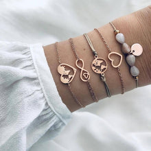 Load image into Gallery viewer, 31 Styles Boho Mixed Leaves Letter Map Geometric Crystal Infinity  Pentagram Shell Multi-layer Chain Bracelet Women Wholesale - foxberryparkproducts