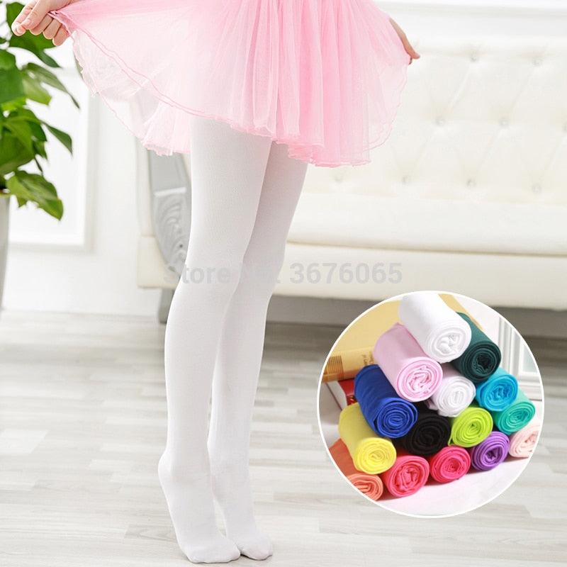 Kids Pantyhose Ballet Dance Tights For Girls Stocking Children Velvet White  Pantyhose