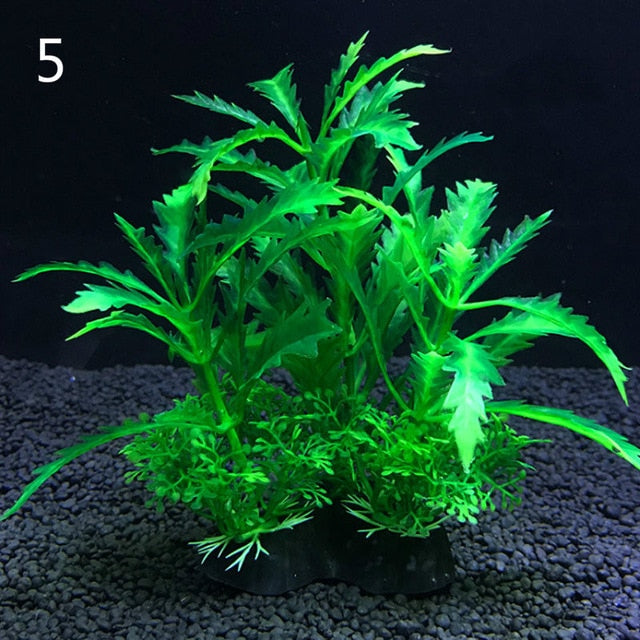12 Kinds Artificial Aquarium Decor Plants Water Weeds Ornament Fish Tank Grass Decoration - foxberryparkproducts