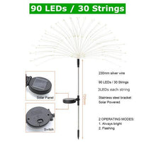 Load image into Gallery viewer, 1pcs Outdoor LED Solar Fireworks  90/150 LEDs  Flash String Light - foxberryparkproducts