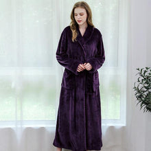 Load image into Gallery viewer, Women Men Winter Plus Size Flannel Robe Extra Long Hooded - foxberryparkproducts