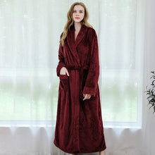 Load image into Gallery viewer, Women Men Winter Plus Size Flannel Robe Extra Long Hooded - foxberryparkproducts