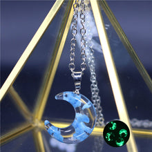 Load image into Gallery viewer, Chic Transparent Resin Rould Ball Moon Pendant Necklace - foxberryparkproducts