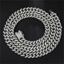 Load image into Gallery viewer, Hip Hop Iced Out Paved Rhinestones 1Set 13MM Miami Curb Cuban Chain - foxberryparkproducts