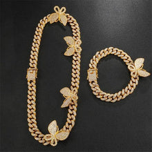Load image into Gallery viewer, Hip Hop Iced Out Paved Rhinestones 1Set 13MM Miami Curb Cuban Chain - foxberryparkproducts