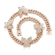 Load image into Gallery viewer, Hip Hop Iced Out Paved Rhinestones 1Set 13MM Miami Curb Cuban Chain - foxberryparkproducts