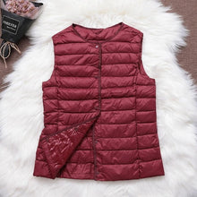 Load image into Gallery viewer, Fitaylor 90% Ultra Light White Duck Down Women Vest Thin Coat - foxberryparkproducts