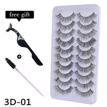 Load image into Gallery viewer, 10Pairs 3D Mink Eyelashes Makeup Natural Long False Eyelashes Dramatic Lashes Extension HandMade Fake Eyelash maquiagem - foxberryparkproducts
