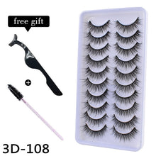 Load image into Gallery viewer, 10Pairs 3D Mink Eyelashes Makeup Natural Long False Eyelashes Dramatic Lashes Extension HandMade Fake Eyelash maquiagem - foxberryparkproducts