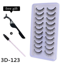 Load image into Gallery viewer, 10Pairs 3D Mink Eyelashes Makeup Natural Long False Eyelashes Dramatic Lashes Extension HandMade Fake Eyelash maquiagem - foxberryparkproducts