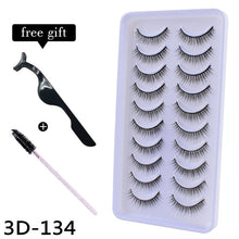 Load image into Gallery viewer, 10Pairs 3D Mink Eyelashes Makeup Natural Long False Eyelashes Dramatic Lashes Extension HandMade Fake Eyelash maquiagem - foxberryparkproducts