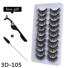 Load image into Gallery viewer, 10Pairs 3D Mink Eyelashes Makeup Natural Long False Eyelashes Dramatic Lashes Extension HandMade Fake Eyelash maquiagem - foxberryparkproducts