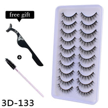 Load image into Gallery viewer, 10Pairs 3D Mink Eyelashes Makeup Natural Long False Eyelashes Dramatic Lashes Extension HandMade Fake Eyelash maquiagem - foxberryparkproducts