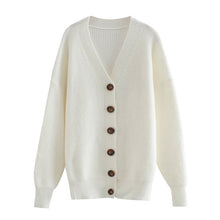 Load image into Gallery viewer, toppies 2021 winter white cardigan sweater womens single breasted knitted jacket coat fashion oversized sweater - foxberryparkproducts