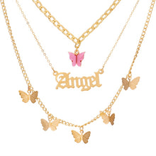 Load image into Gallery viewer, Necklace Butterfly Choker Fashionable Golden Chain Layered    ID  A112 - 1151 - foxberryparkproducts