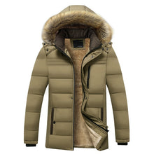 Load image into Gallery viewer, 2021 Winter New Warm Thick Fleece Waterproof Hooded Fur Collar Parka - foxberryparkproducts