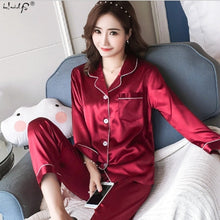 Load image into Gallery viewer, Womens Silk Satin Pajamas - foxberryparkproducts