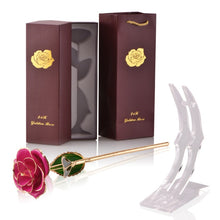 Load image into Gallery viewer, 24k Gold Dipped Rose Flowers with Stand Eternal Rose Forever Love In Box Birthday Christmas Valentine Day Wedding Gift for Women - foxberryparkproducts