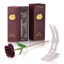 Load image into Gallery viewer, 24k Gold Dipped Rose Flowers with Stand Eternal Rose Forever Love In Box Birthday Christmas Valentine Day Wedding Gift for Women - foxberryparkproducts