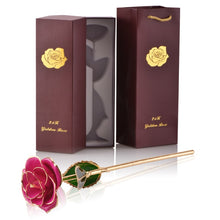 Load image into Gallery viewer, 24k Gold Dipped Rose Flowers with Stand Eternal Rose Forever Love In Box Birthday Christmas Valentine Day Wedding Gift for Women - foxberryparkproducts