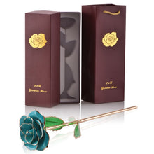 Load image into Gallery viewer, 24k Gold Dipped Rose Flowers with Stand Eternal Rose Forever Love In Box Birthday Christmas Valentine Day Wedding Gift for Women - foxberryparkproducts
