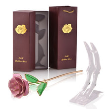 Load image into Gallery viewer, 24k Gold Dipped Rose Flowers with Stand Eternal Rose Forever Love In Box Birthday Christmas Valentine Day Wedding Gift for Women - foxberryparkproducts