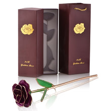 Load image into Gallery viewer, 24k Gold Dipped Rose Flowers with Stand Eternal Rose Forever Love In Box Birthday Christmas Valentine Day Wedding Gift for Women - foxberryparkproducts