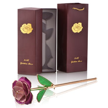 Load image into Gallery viewer, 24k Gold Dipped Rose Flowers with Stand Eternal Rose Forever Love In Box Birthday Christmas Valentine Day Wedding Gift for Women - foxberryparkproducts