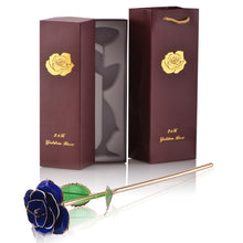 Load image into Gallery viewer, 24k Gold Dipped Rose Flowers with Stand Eternal Rose Forever Love In Box Birthday Christmas Valentine Day Wedding Gift for Women - foxberryparkproducts