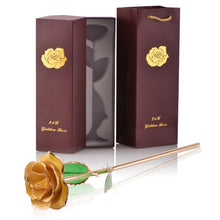 Load image into Gallery viewer, 24k Gold Dipped Rose Flowers with Stand Eternal Rose Forever Love In Box Birthday Christmas Valentine Day Wedding Gift for Women - foxberryparkproducts