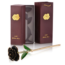 Load image into Gallery viewer, 24k Gold Dipped Rose Flowers with Stand Eternal Rose Forever Love In Box Birthday Christmas Valentine Day Wedding Gift for Women - foxberryparkproducts
