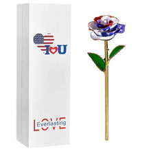 Load image into Gallery viewer, 24k Gold Dipped Rose Flowers with Stand Eternal Rose Forever Love In Box Birthday Christmas Valentine Day Wedding Gift for Women - foxberryparkproducts