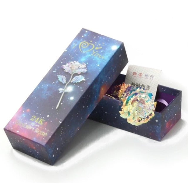 24k Gold Dipped Rose Flowers with Stand Eternal Rose Forever Love In Box Birthday Christmas Valentine Day Wedding Gift for Women - foxberryparkproducts