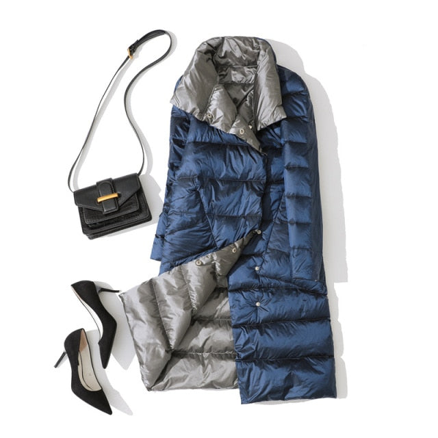2022 Women Winter Coat Stand Collar White Duck Down - foxberryparkproducts