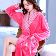 Load image into Gallery viewer, Women Coral Fleece Robe - foxberryparkproducts