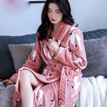 Load image into Gallery viewer, Women Coral Fleece Robe - foxberryparkproducts
