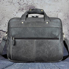 Load image into Gallery viewer, Top Quality Men Real Leather Antique Style 15.6" Laptop Briefcase - foxberryparkproducts