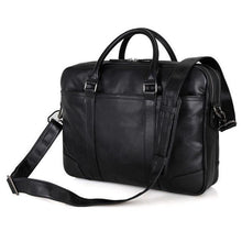Load image into Gallery viewer, Nesitu Quality Black Brown Genuine Leather Men 14'' Laptop Briefcase - foxberryparkproducts