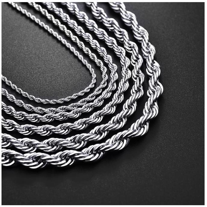 Necklace Silver Plated Solid Brass Korean Classic Rope ID A112 - 1129 - foxberryparkproducts