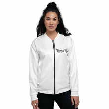 Load image into Gallery viewer, Womens Jacket - Blessed Up Graphic Text Bomber Jacket - foxberryparkproducts